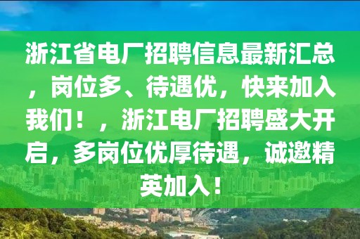 浙江省電廠招聘信息最新匯總，崗位多、待遇優(yōu)，快來加入我們！，浙江電廠招聘盛大開啟，多崗位優(yōu)厚待遇，誠邀精英加入！