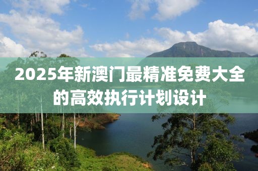 2025年新澳門最精準免費大全的高效執行計劃設計