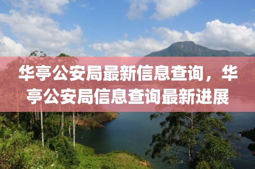華亭公安局最新信息查詢，華亭公安局信息查詢最新進展