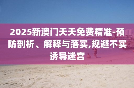 2025新澳門天天免費精準-預防剖析、解釋與落實,規避不實誘導迷宮