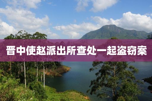 晉中使趙派出所查處一起盜竊案