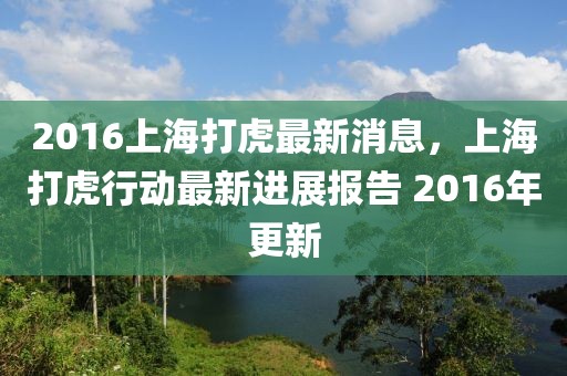 2016上海打虎最新消息，上海打虎行動最新進(jìn)展報告 2016年更新