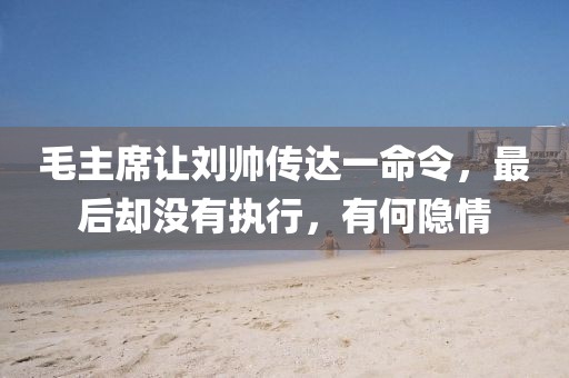 毛主席讓劉帥傳達一命令，最后卻沒有執行，有何隱情