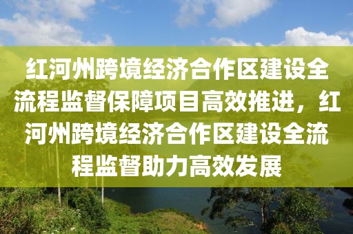 紅河州跨境經濟合作區建設全流程監督保障項目高效推進，紅河州跨境經濟合作區建設全流程監督助力高效發展