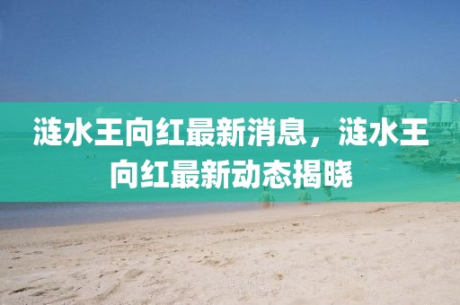 漣水王向紅最新消息，漣水王向紅最新動態揭曉