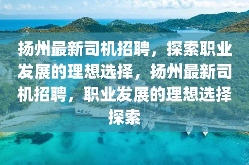揚州最新司機招聘，探索職業發展的理想選擇，揚州最新司機招聘，職業發展的理想選擇探索