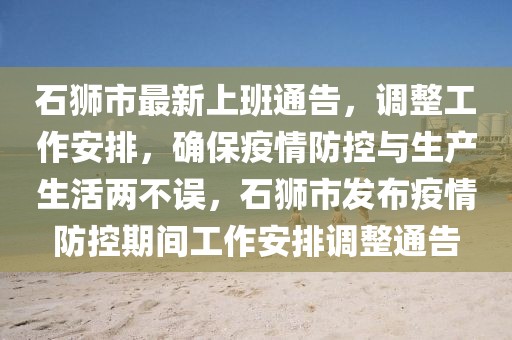 石獅市最新上班通告，調(diào)整工作安排，確保疫情防控與生產(chǎn)生活兩不誤，石獅市發(fā)布疫情防控期間工作安排調(diào)整通告