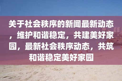 關于社會秩序的新聞最新動態，維護和諧穩定，共建美好家園，最新社會秩序動態，共筑和諧穩定美好家園