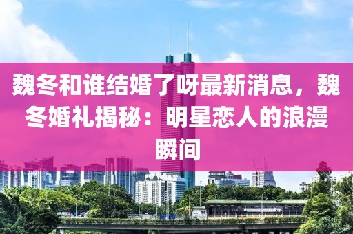 魏冬和誰結婚了呀最新消息，魏冬婚禮揭秘：明星戀人的浪漫瞬間