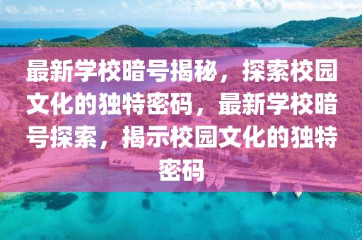 最新學校暗號揭秘，探索校園文化的獨特密碼，最新學校暗號探索，揭示校園文化的獨特密碼