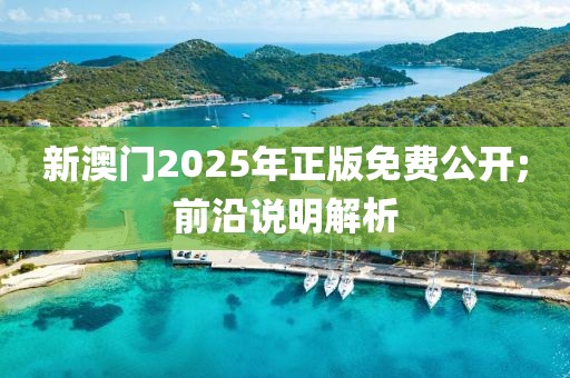 新澳門2025年正版免費公開;前沿說明解析