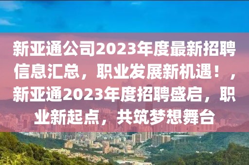 新亞通公司2023年度最新招聘信息匯總，職業發展新機遇！，新亞通2023年度招聘盛啟，職業新起點，共筑夢想舞臺