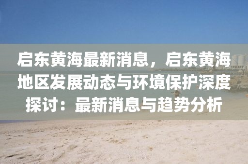 啟東黃海最新消息，啟東黃海地區(qū)發(fā)展動(dòng)態(tài)與環(huán)境保護(hù)深度探討：最新消息與趨勢(shì)分析