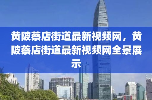 黃陂蔡店街道最新視頻網，黃陂蔡店街道最新視頻網全景展示