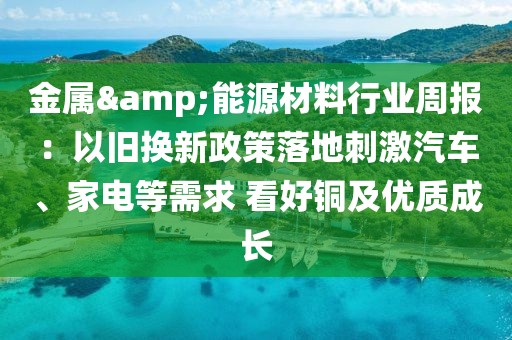 金屬&能源材料行業周報：以舊換新政策落地刺激汽車、家電等需求 看好銅及優質成長