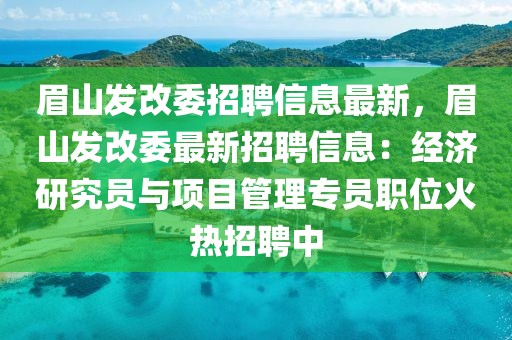 眉山發改委招聘信息最新，眉山發改委最新招聘信息：經濟研究員與項目管理專員職位火熱招聘中
