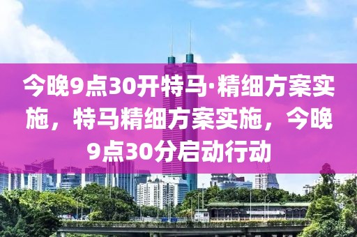 今晚9點30開特馬·精細方案實施，特馬精細方案實施，今晚9點30分啟動行動