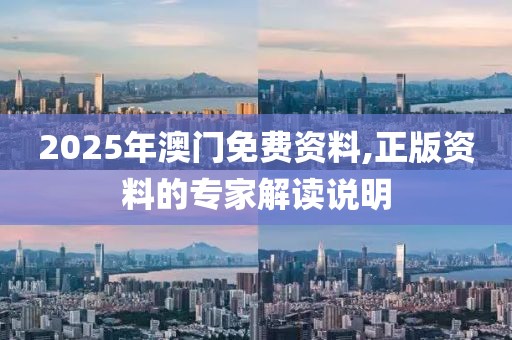 2025年澳門免費資料,正版資料的專家解讀說明