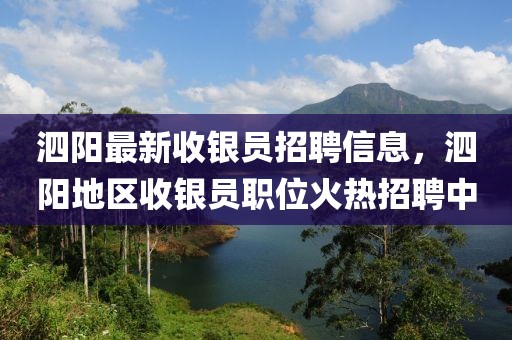 泗陽最新收銀員招聘信息，泗陽地區收銀員職位火熱招聘中