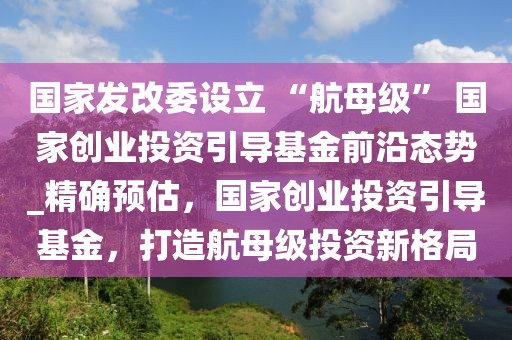 國家發改委設立 “航母級” 國家創業投資引導基金前沿態勢_精確預估，國家創業投資引導基金，打造航母級投資新格局