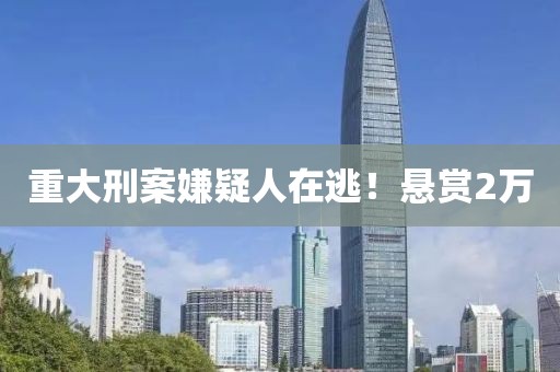 重大刑案嫌疑人在逃！懸賞2萬