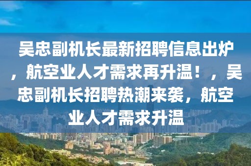 吳忠副機(jī)長最新招聘信息出爐，航空業(yè)人才需求再升溫！，吳忠副機(jī)長招聘熱潮來襲，航空業(yè)人才需求升溫
