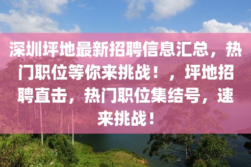深圳坪地最新招聘信息匯總，熱門職位等你來挑戰(zhàn)！，坪地招聘直擊，熱門職位集結(jié)號(hào)，速來挑戰(zhàn)！
