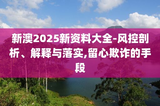 新澳2025新資料大全-風(fēng)控剖析、解釋與落實(shí),留心欺詐的手段