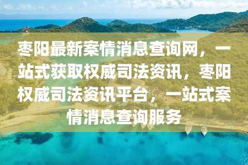 棗陽最新案情消息查詢網，一站式獲取權威司法資訊，棗陽權威司法資訊平臺，一站式案情消息查詢服務