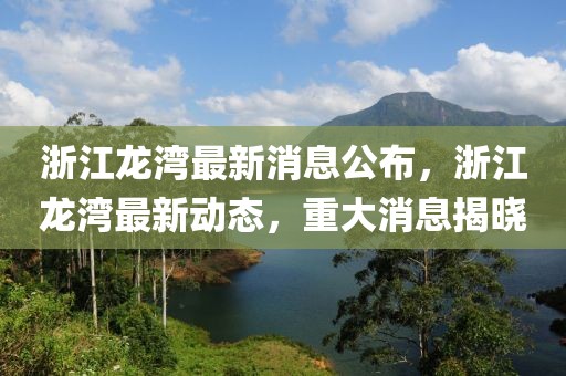 浙江龍灣最新消息公布，浙江龍灣最新動態(tài)，重大消息揭曉