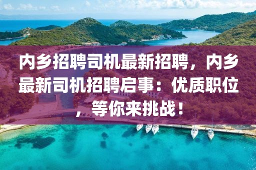 內鄉招聘司機最新招聘，內鄉最新司機招聘啟事：優質職位，等你來挑戰！