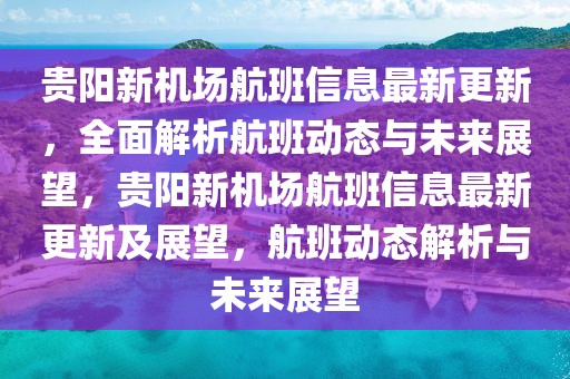 貴陽新機場航班信息最新更新，全面解析航班動態與未來展望，貴陽新機場航班信息最新更新及展望，航班動態解析與未來展望