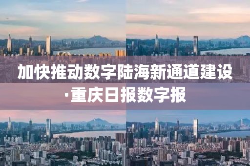 加快推動數字陸海新通道建設·重慶日報數字報