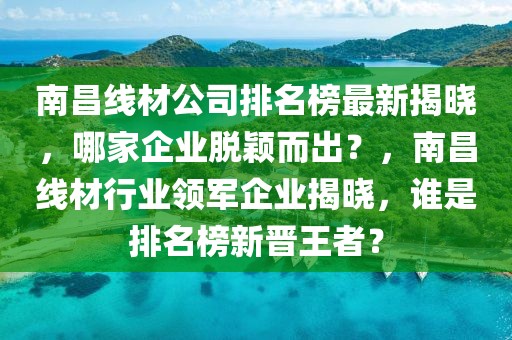 南昌線材公司排名榜最新揭曉，哪家企業脫穎而出？，南昌線材行業領軍企業揭曉，誰是排名榜新晉王者？