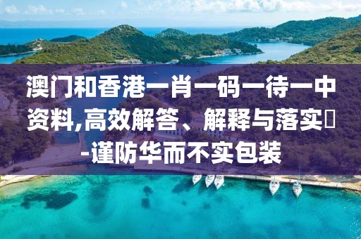 澳門和香港一肖一碼一待一中資料,高效解答、解釋與落實?-謹防華而不實包裝