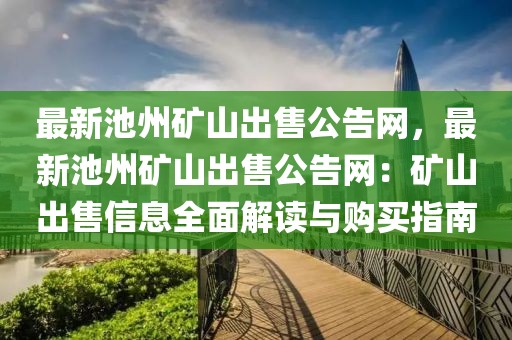 最新池州礦山出售公告網，最新池州礦山出售公告網：礦山出售信息全面解讀與購買指南