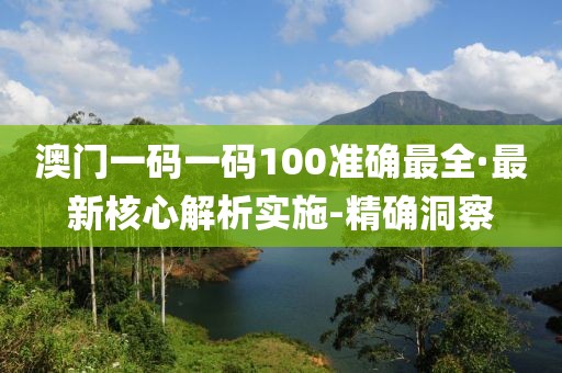澳門一碼一碼100準確最全·最新核心解析實施-精確洞察