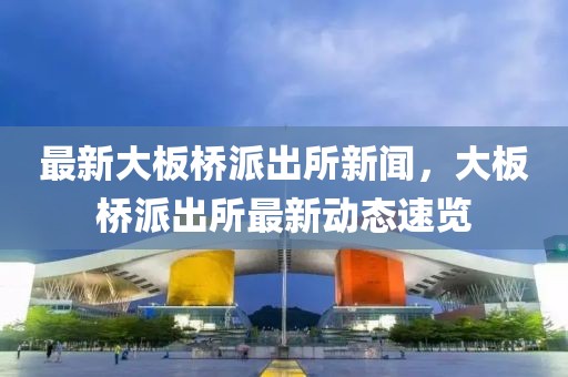 最新大板橋派出所新聞，大板橋派出所最新動態(tài)速覽