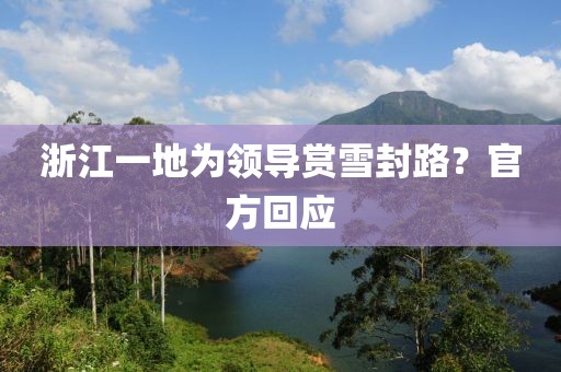 浙江一地為領導賞雪封路？官方回應
